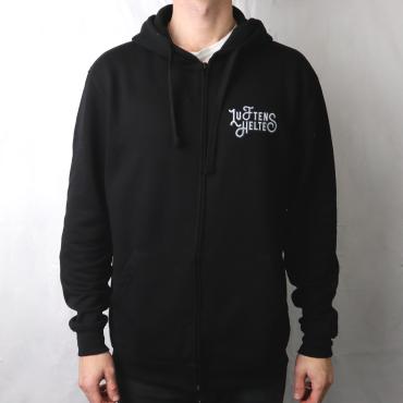 Sort hoodie med lynlås