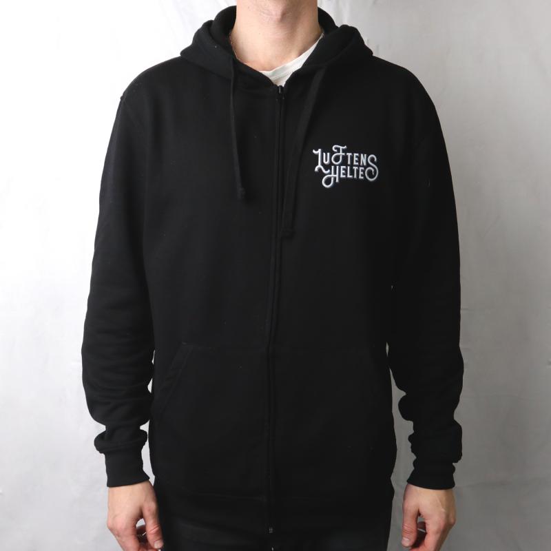 Sort hoodie med lynlås